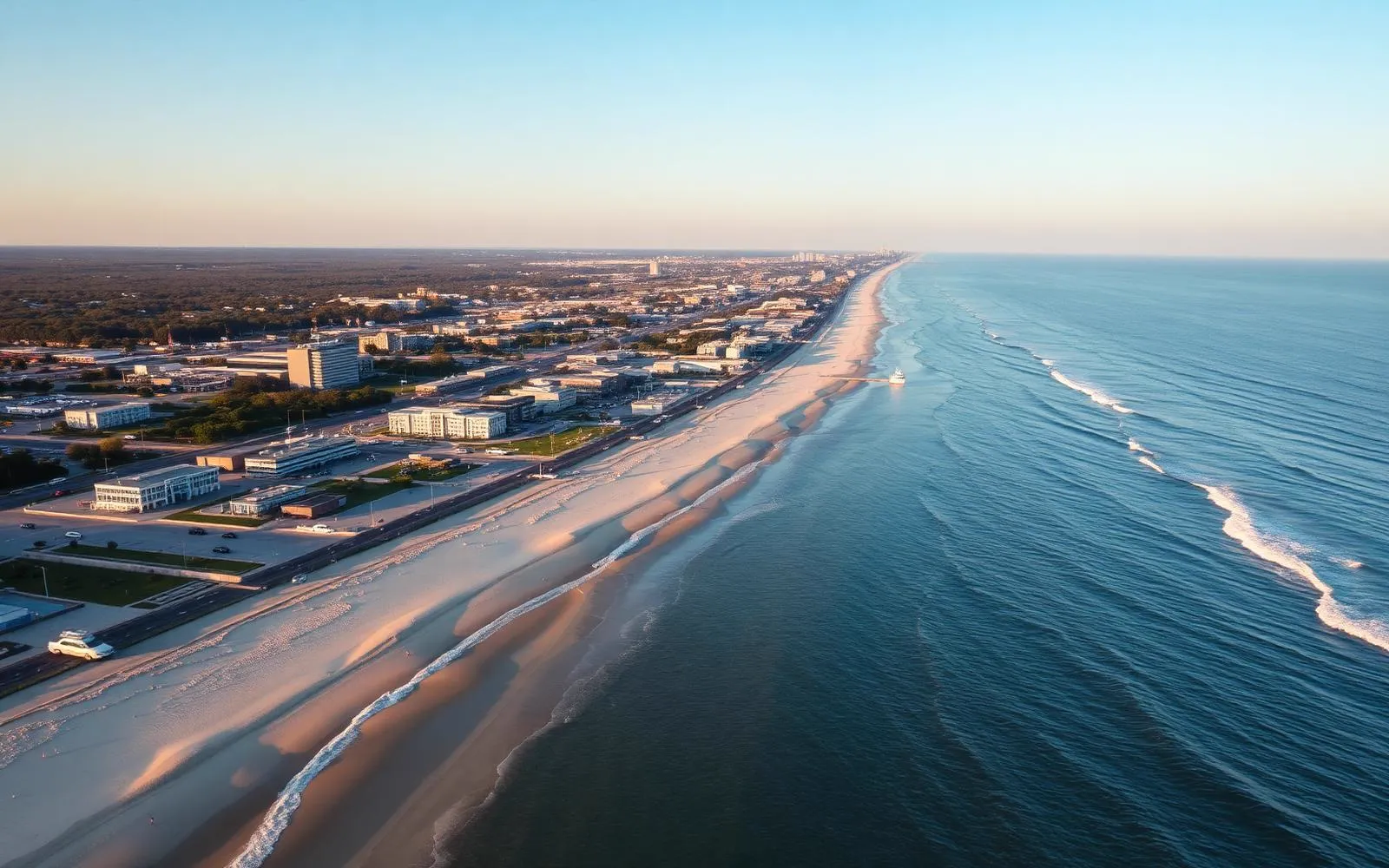 Aerial view of the Jersey Shore coastline between Spring Lake and Belmar NJ
